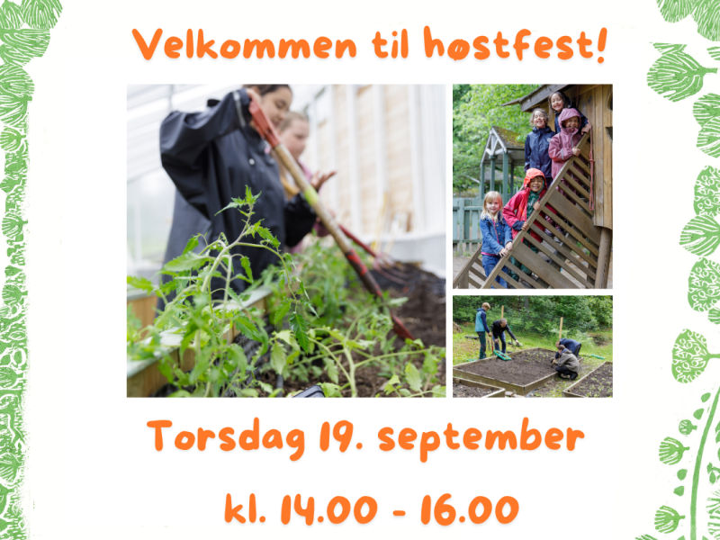 Velkommen til en fargerik høstfest torsdag 19. september kl. 14.00 – 16.00!